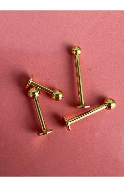 Amor Center Gold Color Ball End 316L Steel Antiallergic Non-Marking Nose Lip Cartilage Tragus Piercing