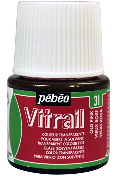 Pebeo Vitrail Cam Boyası Transparan Old Pink 45ml