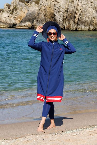 SEBOTEKS Μακρύ καλσόν Gilet κλειστό Hijab μαγιό 2330