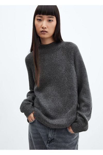 MANGO Woman Πουλόβερ oversize με γιακά Perkins