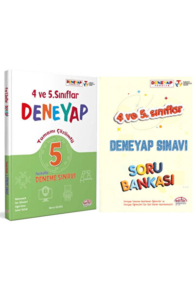 Editör Yayınevi 2024 Editör 4. Ve 5.sınıflar Deneyap Çözümlü 5 Deneme Sınavı ...