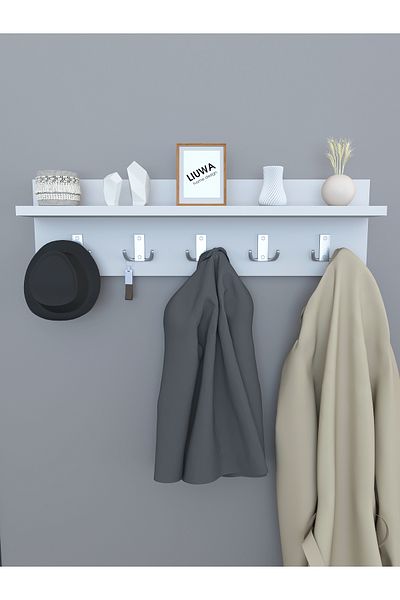 LIUWA White Coat Rack Wall Hanging Dress