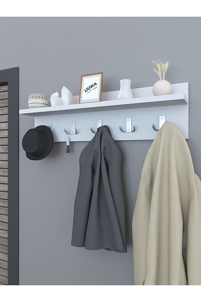 LIUWA White Coat Rack Wall Hanging Dress
