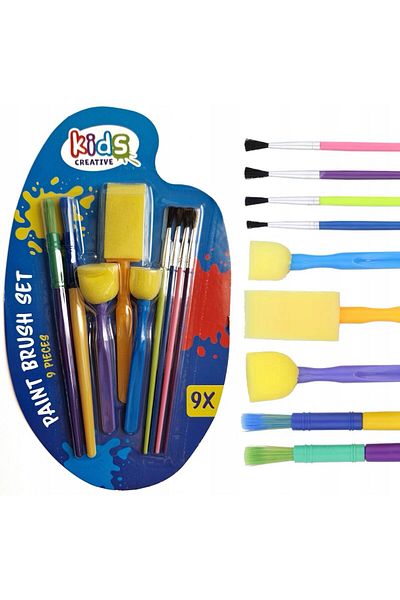 QUEEN AKSESUAR Imported luxury German quality 9-piece paint painting decopage sponge shaped fine thick wood brush set