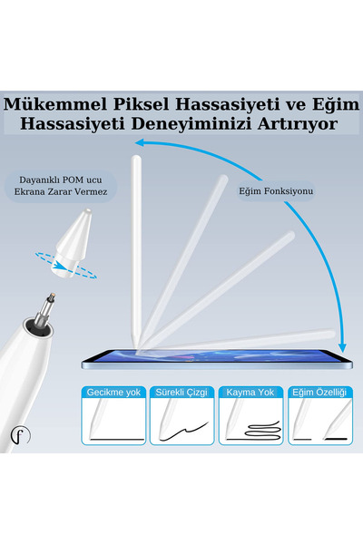 Fuchsia Ipad Air 5. Nesil Kablosuz Şarj Olabilen Avuç Içi Reddetme Özellikli Eğime Duyarlı (2.nesil) Kalem