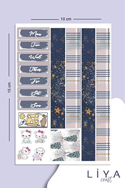 LiyaCraft Set nalepnica pogodan za planer, agendu i bullet journal