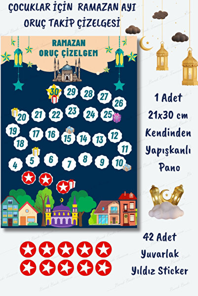Burak Baskı Tasarım Çocuklar Için Oruç Çizelgesi – Ramazan Ayı Oruç Çizelgesi...