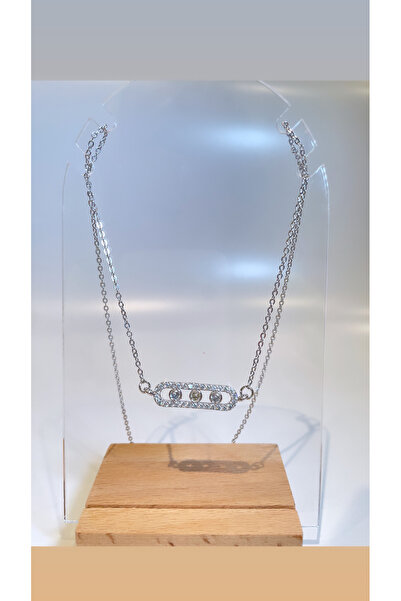 Glitter Silver Yatay Messika Kolye