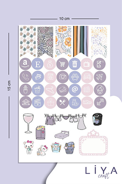 LiyaCraft Set nalepnica pogodan za planer, agendu i bullet journal