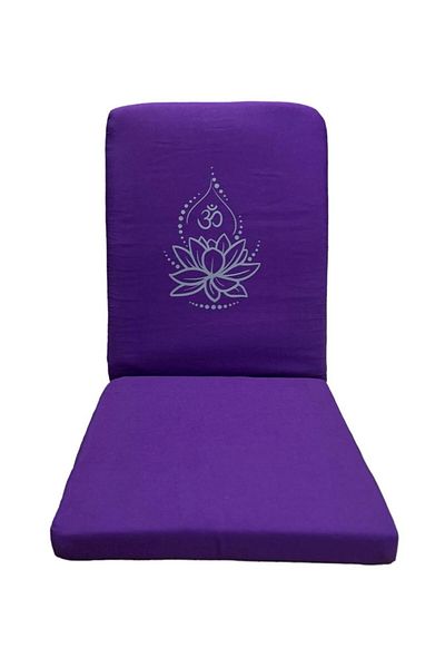 YOGAEZO Καρέκλα διαλογισμού με εμπριμέ Lotus Flower Backjack με πλάτη με μαξιλάρι διαλογισμού Καρέκλα γιόγκα