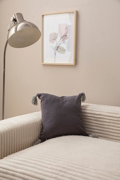 SWITA Home Design Μονό Διακοσμητικό Φουντωτό Κάλυμμα Μαξιλαριού Γκρι