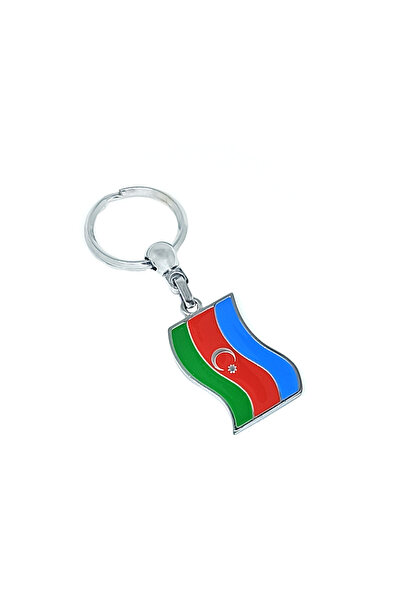 Azerbaijan Flag Metal Keychain 1 Piece