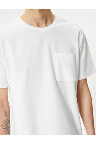 Koton Бавовняна футболка з коротким рукавом з екіпажною горловиною з кишенею Детальніше