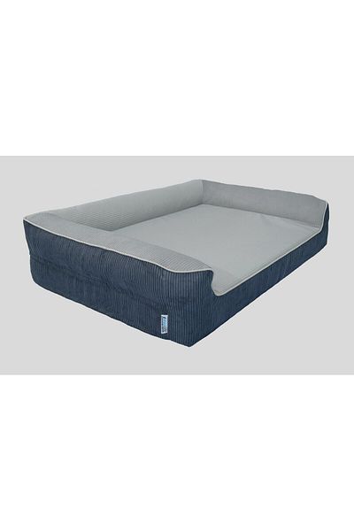 viscopet Premium Sofa Block Washable Dog Bed with Mattress and Zipper - S-BlkGr