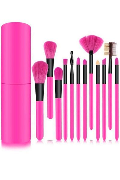 AİLY COSMETİCS Rose Special Cylinder Boxed 10-Piece Brush Set