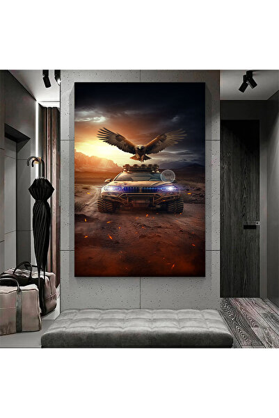 EMİLART Özel Tasarım Kartal Ve Jeep HD Kalite Modern Kanvas Tablo Oto Galeri ...