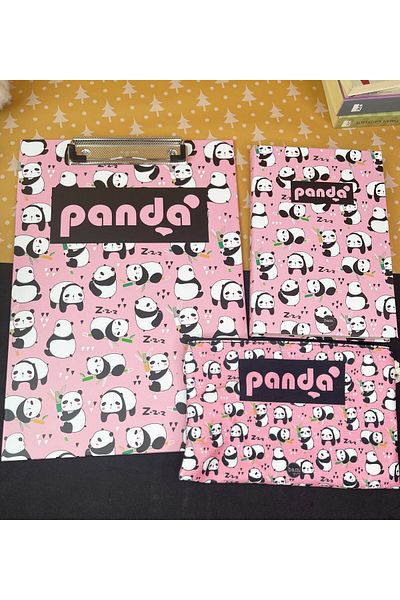 Hediye Vakti Panda Designed Notebook Pen Holder and Secretariat Stationery Set