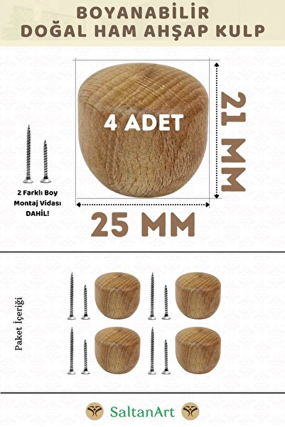 SaltanArt Doğal Ahşap Kulp Lüks Country Mutfak Mobilya Dolap Çekmece Kulbu 4 ...