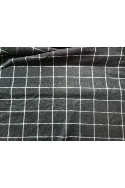 arslan deco Metrelik Polar Fabric Plaid Polar Fabric Checked Black and White Quality Polar
