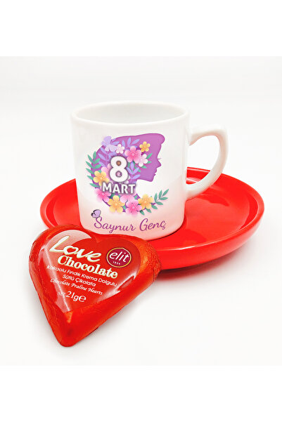 Hazellica 8 Mart Dünya Kadınlar Günü Kişiye Özel Tasarım Kahve Fincanı&Elit K...