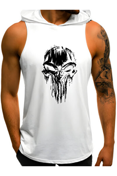 TREND ALİSSE Sporcu Atleti - Punisher Baskılı 0 Kol Fitness Gym Spor Atleti