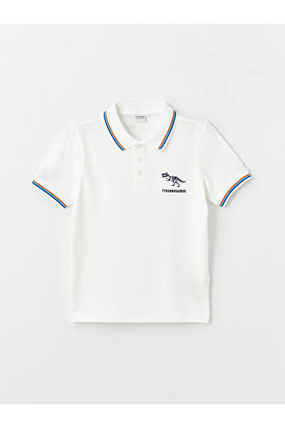 LC Waikiki Chlapčenské tričko s vyšívaným krátkym rukávom s polo výstrihom