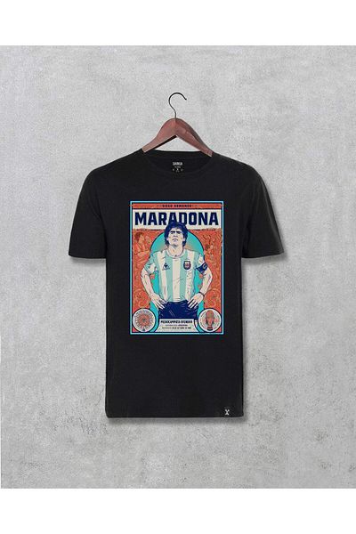 Pisa Art Черна тениска с принт Diego Maradona със специален дизайн унисекс