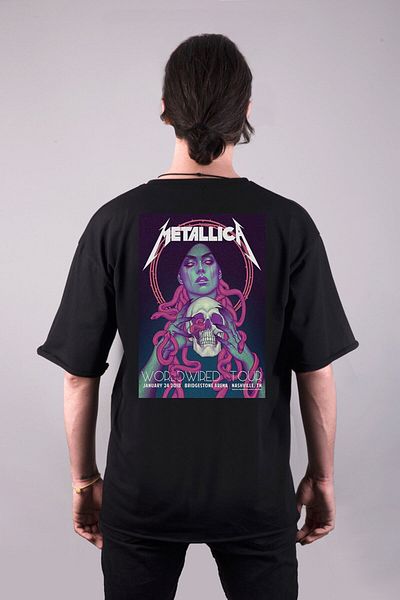 Pisa Art Μπλουζάκι Metallica Unisex Oversize - Διπλής Όψης Εκτύπωση, Προσαρμοσμένο Σχέδιο