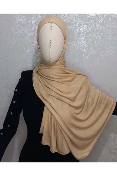 Soy mejor 101 Gold Beige Hijab Combed Cotton Plain Shawl