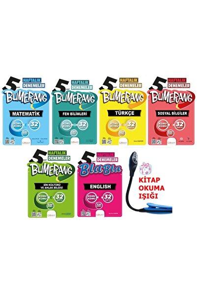 Günay Yayıncılık Günay 5 Sınıf Video Çözümlü Bumerang 32 Haftalık Süper Denemeler Full Seti + Kitap Okuma I