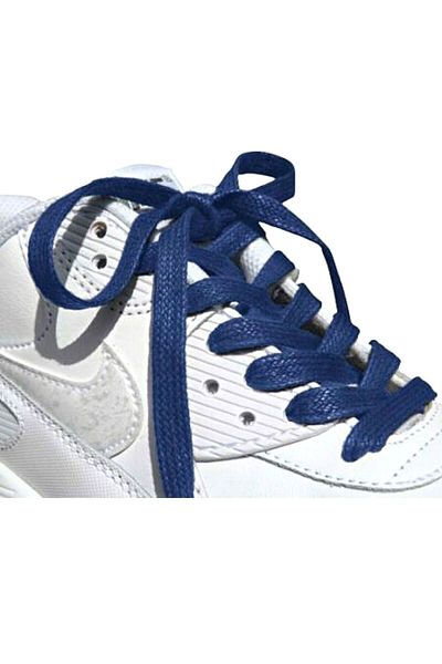 Foottab 100 Cm Black Flat Waxed Laces, Cotton Knitted Boots Shoelaces