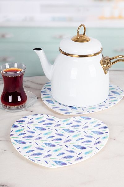 Lizzy 2 Pieces Trivet - Pot Pan Teapot Base with Heart Melamine