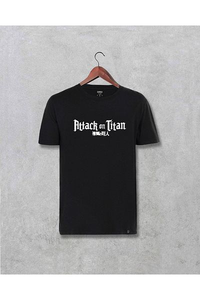 Pisa Art Tricou alb unisex cu sigla Attack On Titan scris