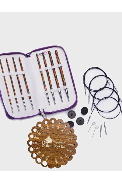 BALIM ÖRGÜ EVİ KnitPro Symfonie Deluxe Değiştirilebilir Tunus Tığı Seti 20670 + Balım Örgü Evi Şiş Ölçer Hediyeli