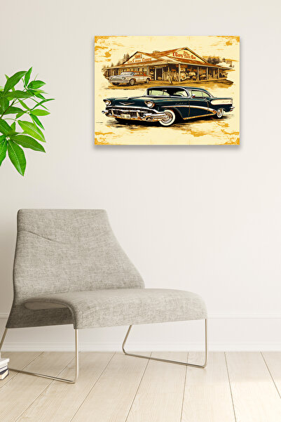 Nod Model de pictură nostalgică de mașină veche, decorațiuni pentru casă, sufragerie, ornament decorativ din lemn elegant pentru camera adolescenților