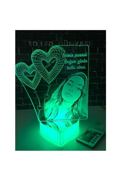 3D Hediye Dünyası Valentine's Day Gift Heart Birthday Gift Night Lamp