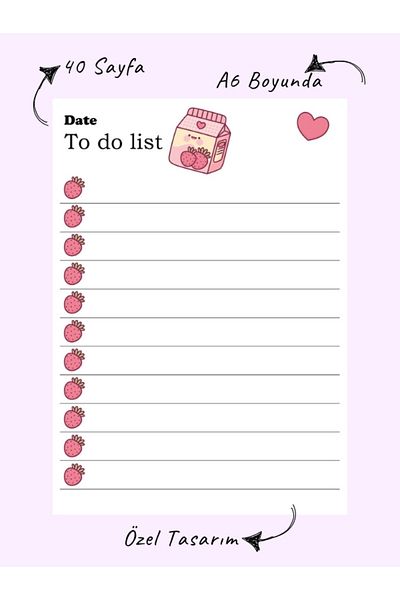Bküp Tasarım Kawaii Planner Notebook / Memopad/ Notepad 1