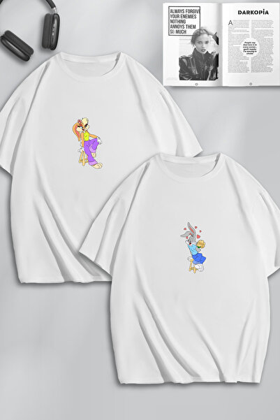 macklin Unisex majica za žene i muškarce Bugs Bunny i Lola Štampano Kombinaci...