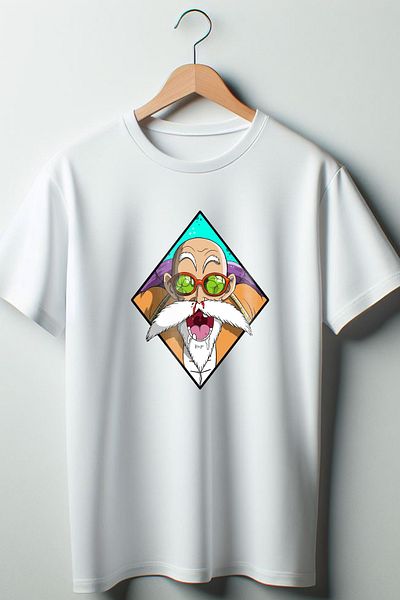 Vordevia Μπλουζάκι Master Roshi με εμπριμέ λευκό Oversize Crew Neck