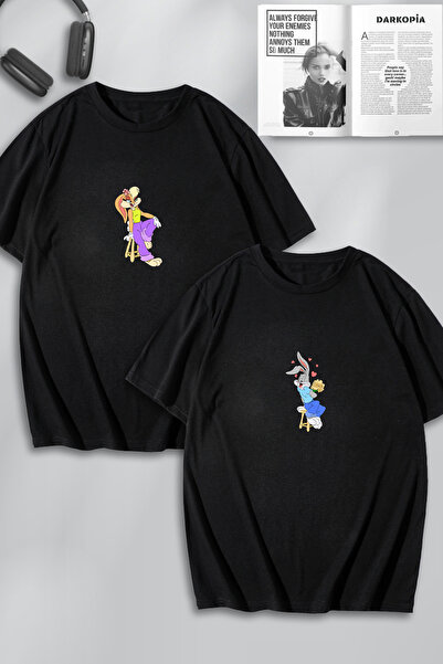 macklin Unisex majica za žene i muškarce Bugs Bunny i Lola Štampano Kombinaci...