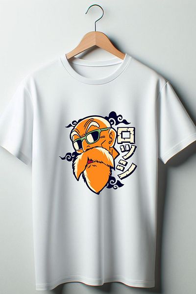 Vordevia Μπλουζάκι Master Roshi με εμπριμέ λευκό Oversize Crew Neck