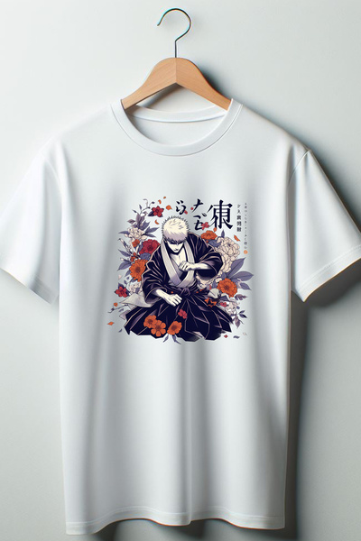 Vordevia Jujutsu Kaisen Štampano bela Oversize kroj okrugla kragna majica