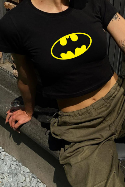 Violon جسم قصير منقوش بشعار باتمان أسود