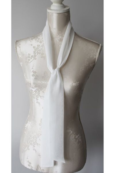 es moda shop Biana chiffon long size tie off white