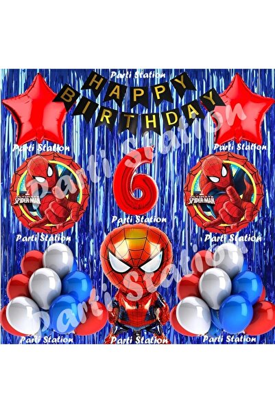 Parti Station Spiderman Örümcek Adam Balon Set 6 Yaş Örümcek Adam Lacivert Ko...
