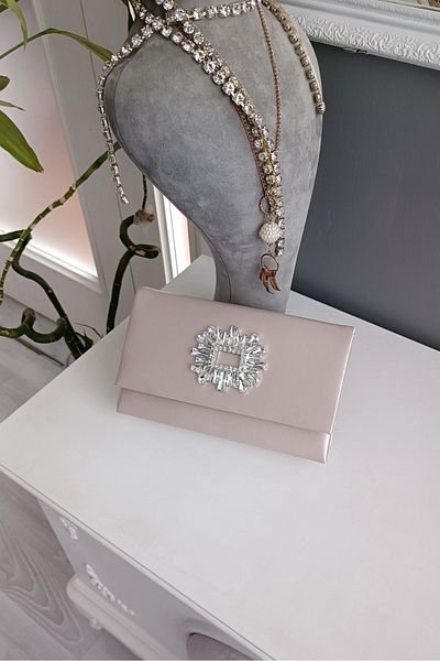 LA CALZATURE Skin Satin King Stone Ορθογώνιο Γωνιακό Καπάκι Βραδινό Φόρεμα Γυναικεία Τσάντα
