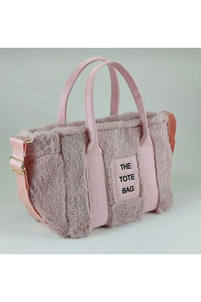 Mercan Stores Plush Tote Hand and Shoulder Bag with Adjustable Strap