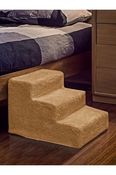 Patiderm Cat & Dog Ladder Zippered 3 Step Sponge Ladder - Beige