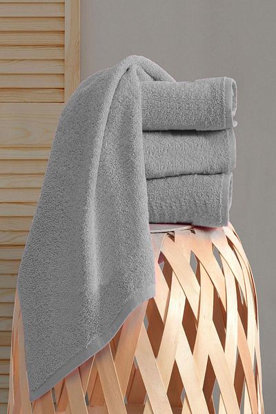 Mira Home 4-Piece Hand Face Towel Set Cotton Patternless Solid Color Towel Set 50x90 Cm