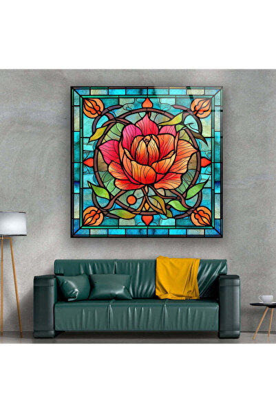 myphotostation Zidna slika od kaljenog stakla sa cvetnim motivima